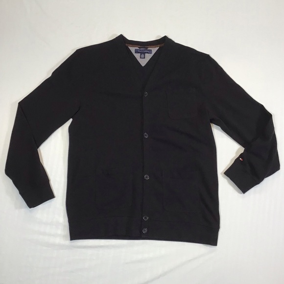 Tommy Hilfiger Mens Button Up Cardigan Size XL Jersey Knit Long Sleeve Sweater - Picture 6 of 13
